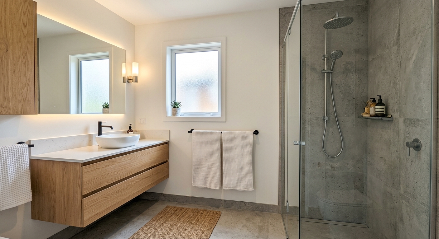 R&eacute;novation de salle de bain moderne &agrave; Orvault