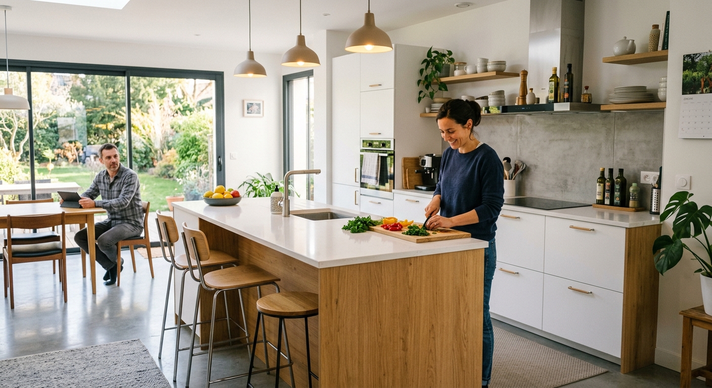 Rénovation de cuisine moderne à Orvault